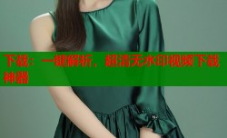 下载：一键解析，超清无水印视频下载神器