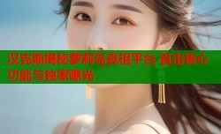 汉克斯揭秘萝莉岛真相平台 直击核心功能与独家曝光