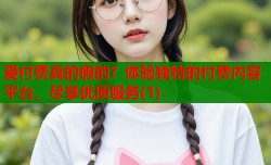 爱付费真的假的？体验独特的付费内容平台，尽享优质服务(1)
